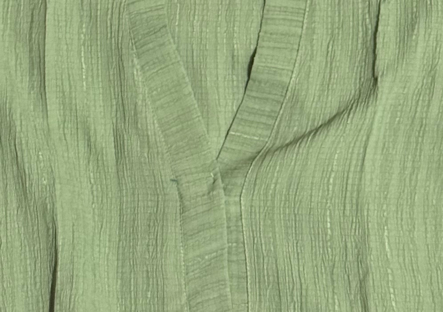 Pistachio Crushed Fabric Abaya