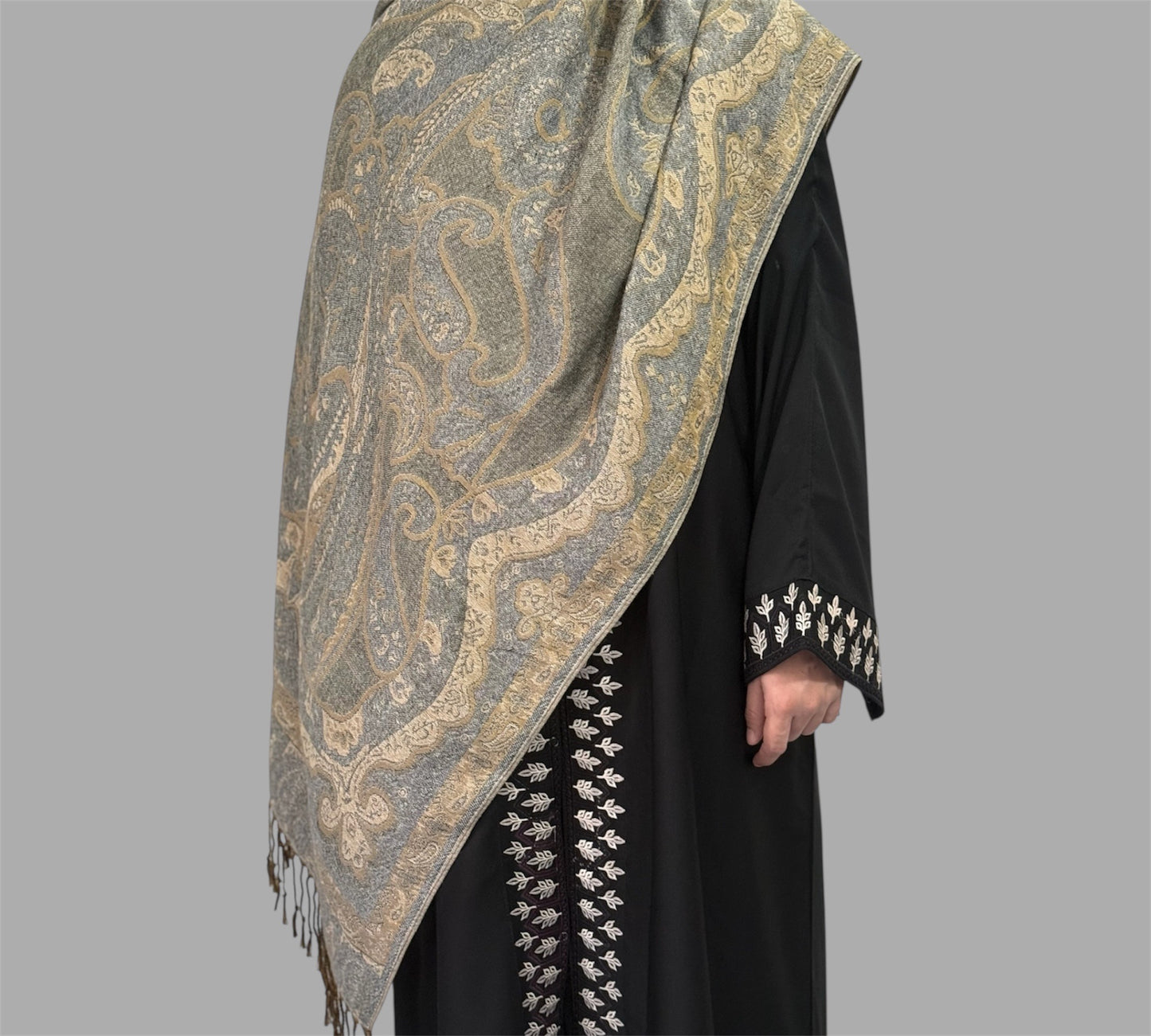 Gold Grey Pashmina