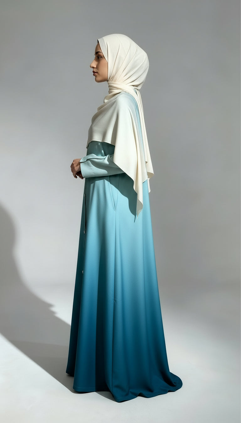 Blue Ombre Abaya