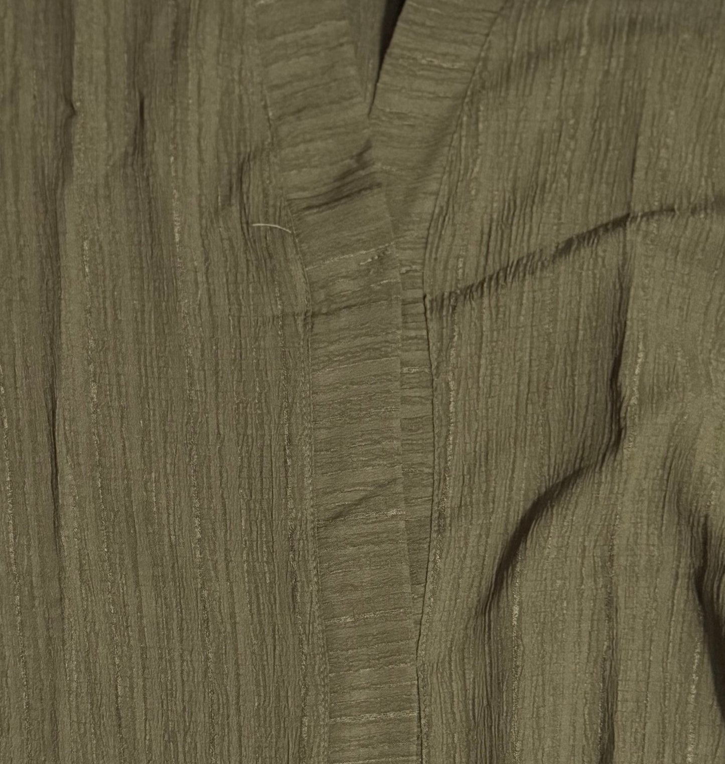 Olive Green Crushed Fabric Abaya